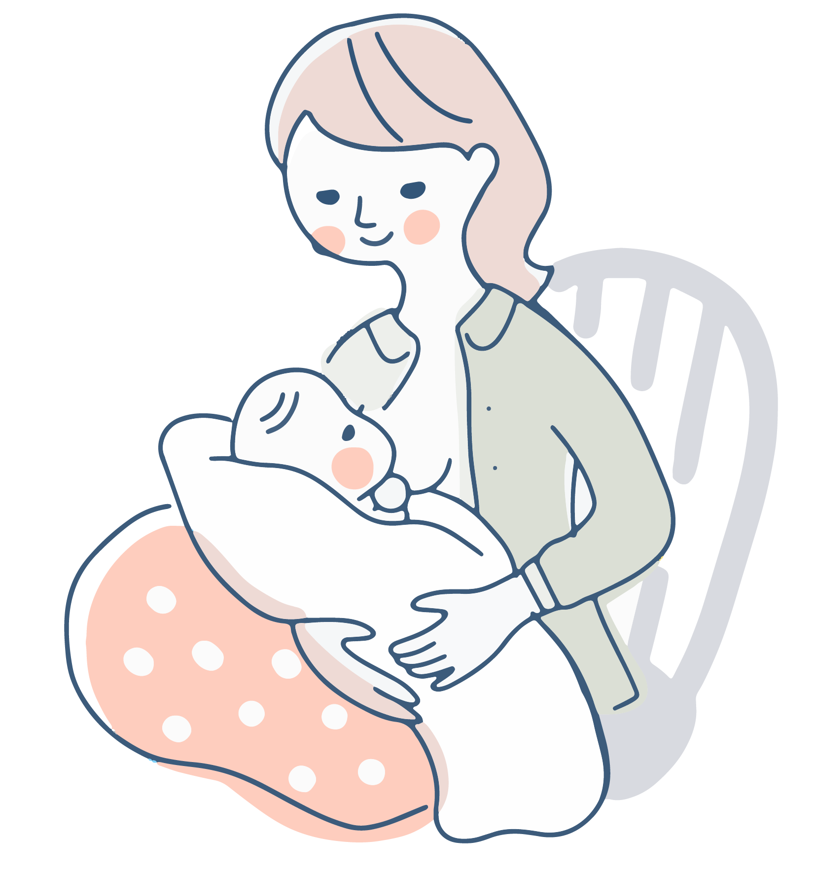 Illustration: Mutter stillt ihr Baby